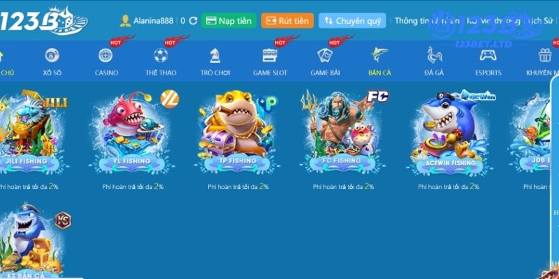 Các đơn vị cung cấp game bắn cá 123B