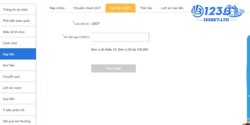 Lưu ý mỗi khi nạp tiền 123B